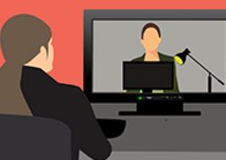 An animated image of a webinar. Image was made by Mohamed Hassan and was downloaded from Pixabay.