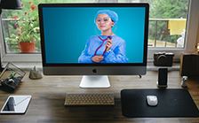 Image of a screen showing a doctor with a stethoscope.
